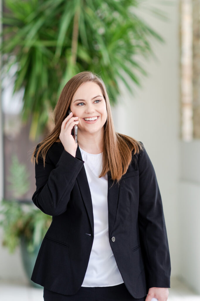 business consultant on a phone call