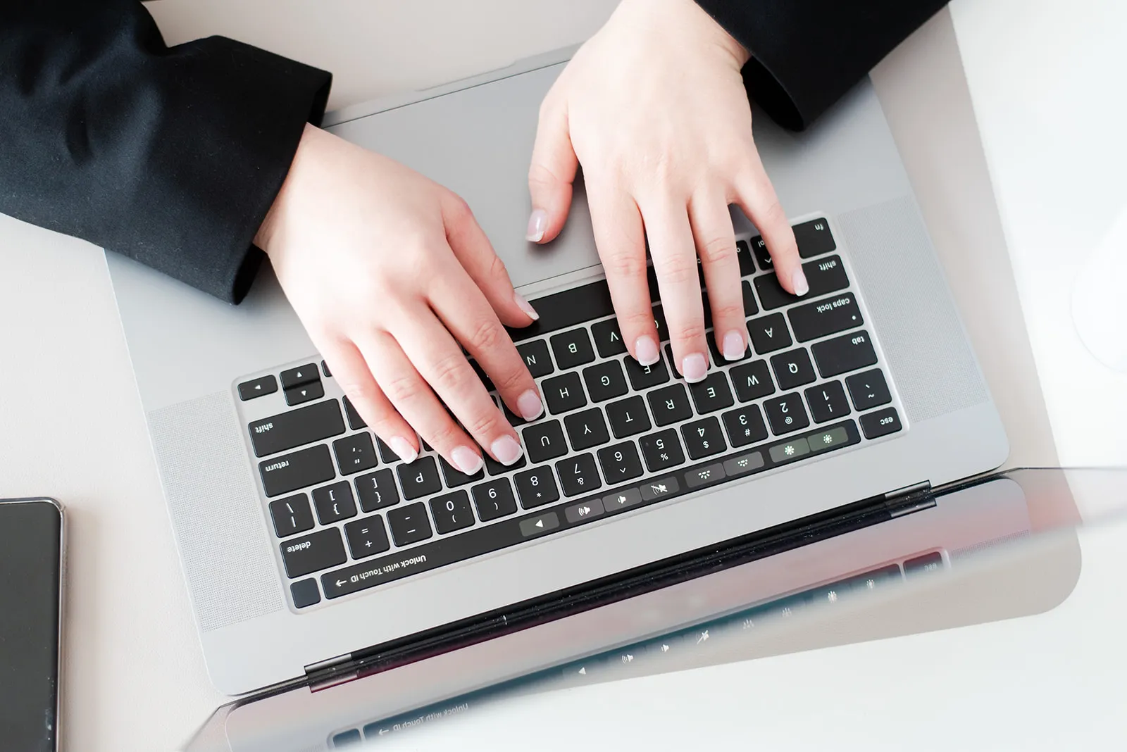 Whitney's Hands Typing on Laptop Keyboard Whitney's Hands Typing on Laptop Keyboard