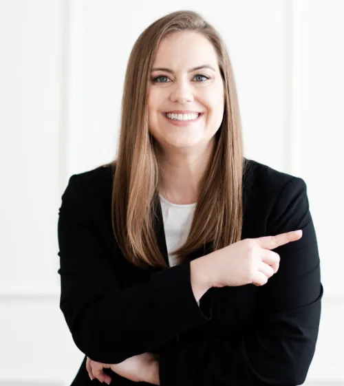 Whitney Goulish, President & Founder pointing to free resources