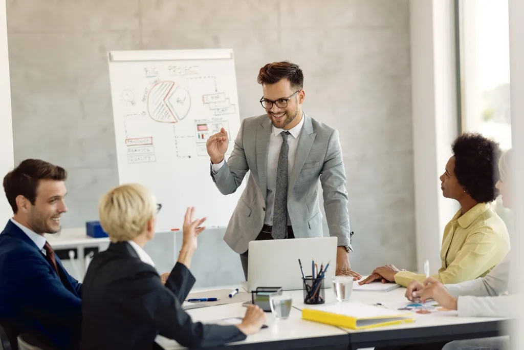 Presentation in a conference room